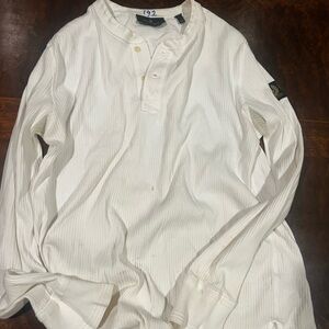 Belstaff Ivory Ribbed Henley shirt